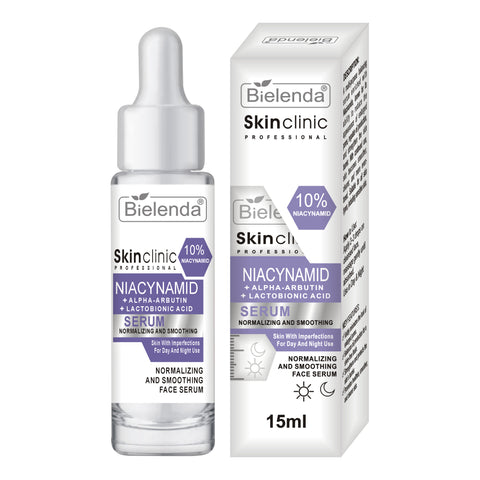 Bielenda Niacinamide 10% Face Serum with Alpha Arbutin & Lactobionic Acid – 15ml