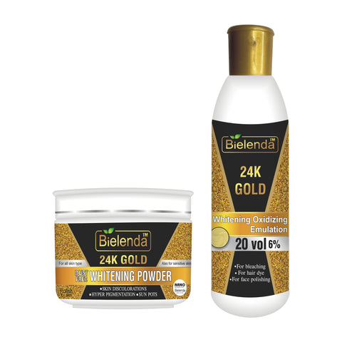 Bielenda 24K Gold Whitening Powder & Whitening Oxidizing Emulsion